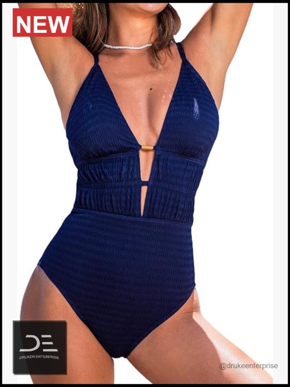 Women's One Piece Swimsuit Plunging Neck Cutouts Bathing Suit Textured Ruched